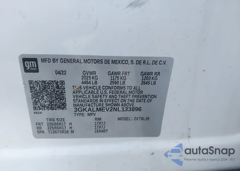 2022 GMC Terrain Fwd Sle from USA, damaged, VIN 3GKALMEV2NL133896